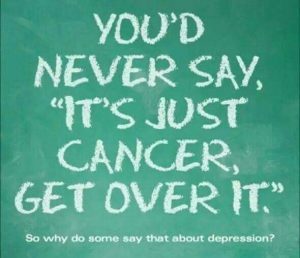 'Overheen' is nooit nuttig advies. Iemand met een psychische aandoening vertellen 'eroverheen te komen' is net zo nuttig als het tegen een kankerpatiënt zeggen. Lees dit.