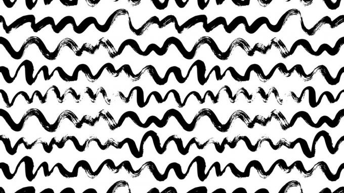 Golvende lijnen hand getekende naadloze patroon. Borstel grunge vector textuur. Zwarte krabbels op witte achtergrond. Abstracte penseelstreken uit de vrije hand tekenen. Inktpakpapier, monochroom textielontwerp.