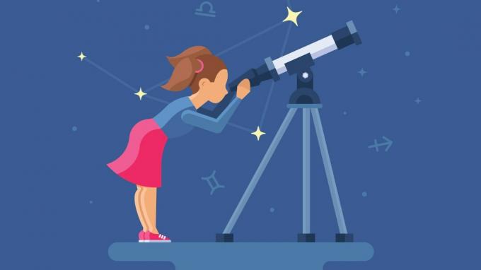 Een tiener met ADHD die door een telescoop kijkt en zichzelf in staat stelt om naar de sterren te reiken