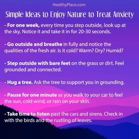 Deelbare poster voor de post '7 snelle manieren om de natuur te gebruiken om angst te behandelen' op HealthyPlace