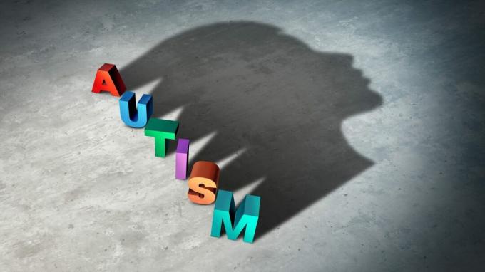 Autisme en autistische kinderstoornis symptomen als een neurologische stoornis syndroom en een geneeskunde of geestelijke gezondheid spectrum diagnose concept als een 3D illustratie.